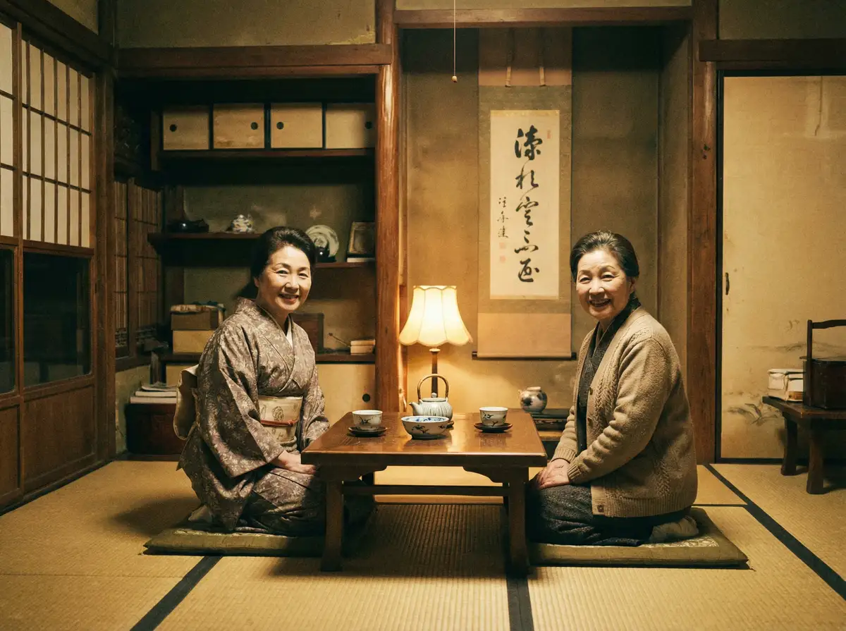 两位优雅的 小宝探花 - 热门探花与精选合集推荐 在日式茶室中品茶交谈